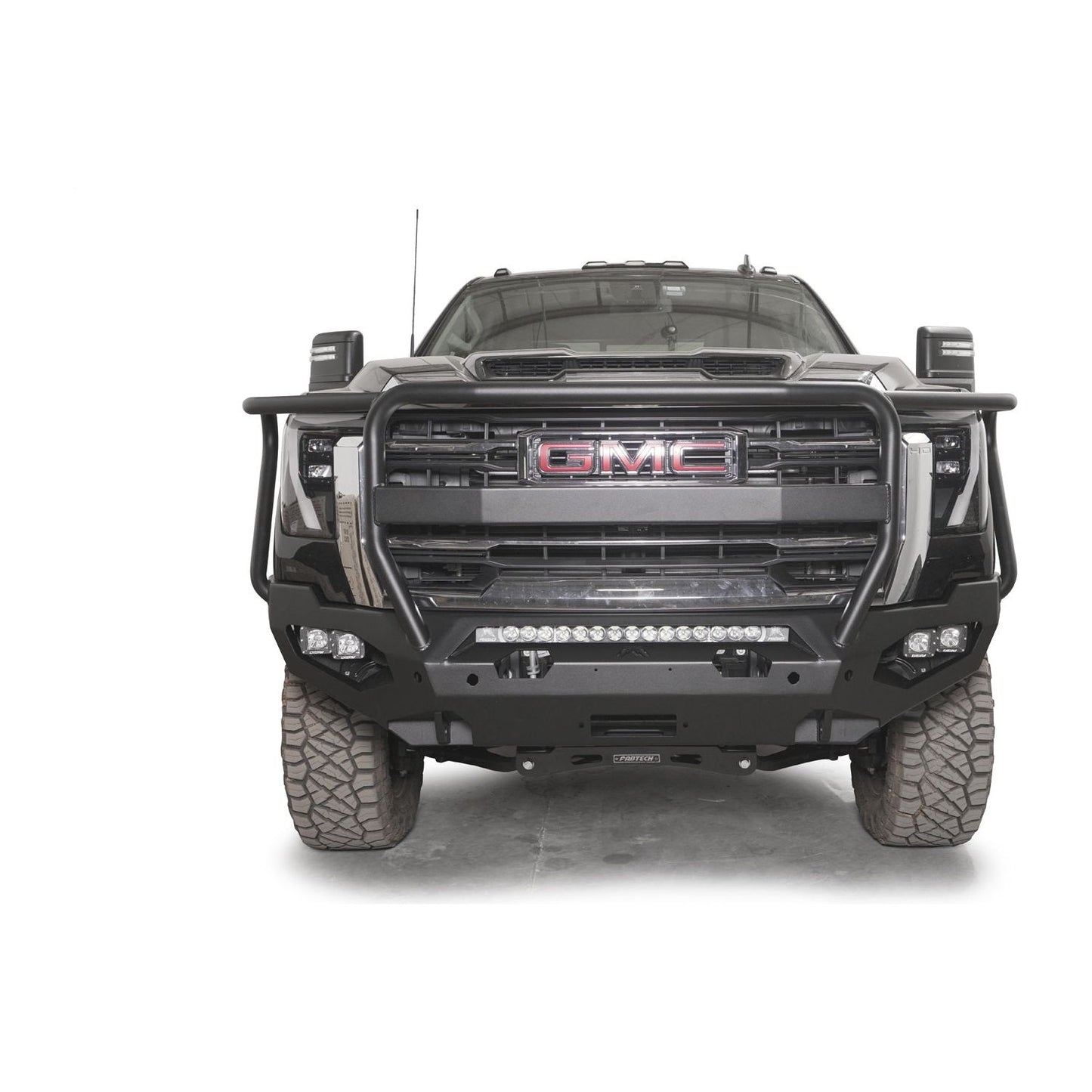 Fab Fours Matrix Front Bumper 2 Stage Black Powder Coat w/Full Guard l GM24-X6250-1