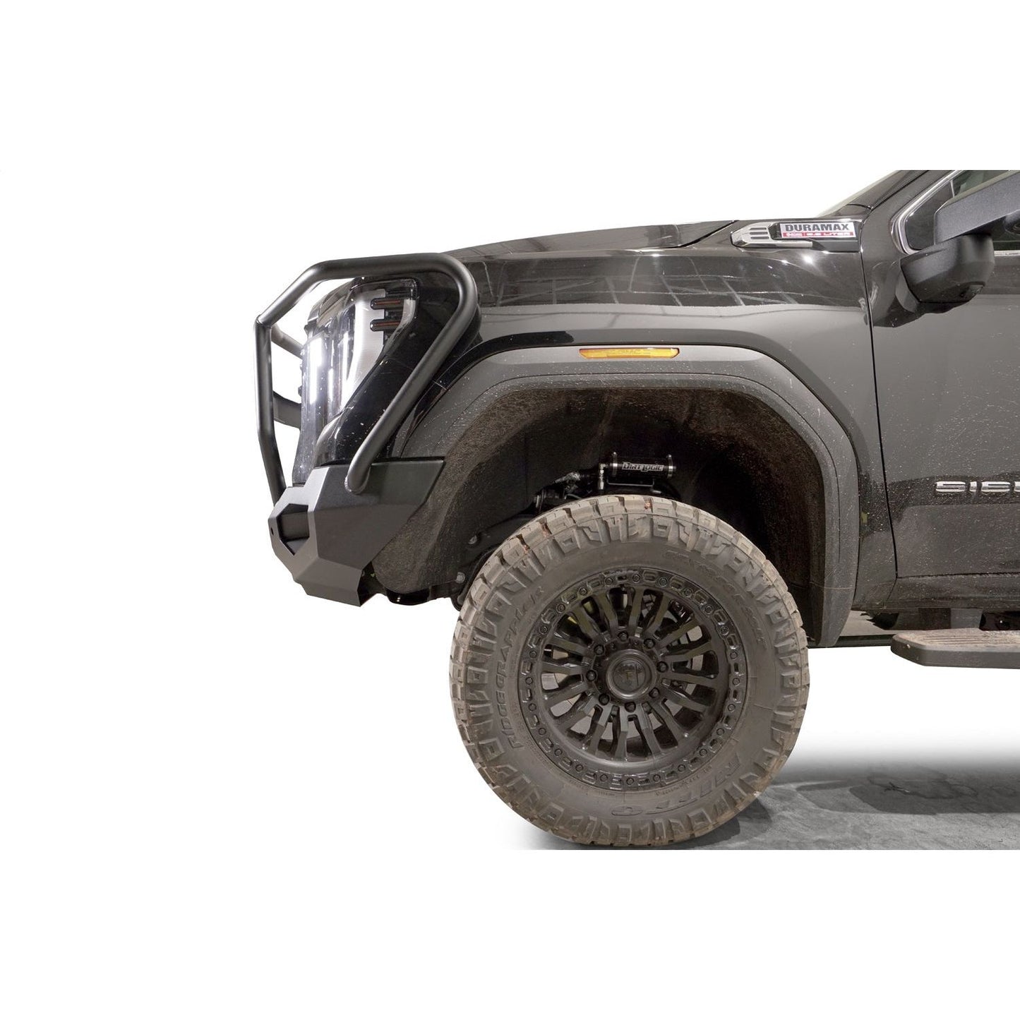 Fab Fours Matrix Front Bumper 2 Stage Black Powder Coat w/Full Guard l GM24-X6250-1