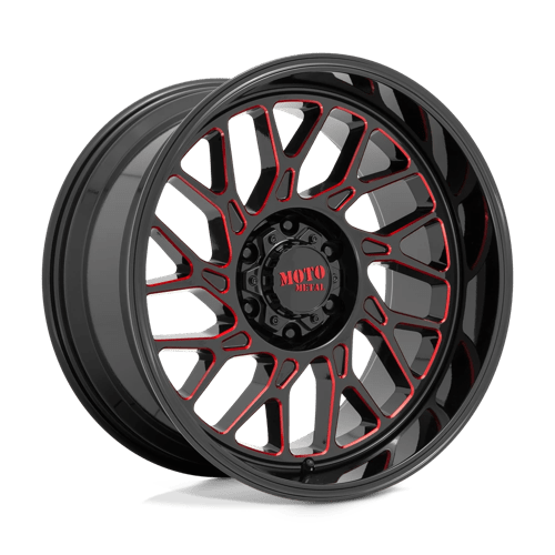 Moto Metal MO805 GLOSS BLACK MILLED WITH RED TINT