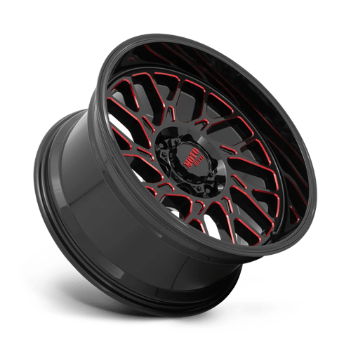 Moto Metal MO805 GLOSS BLACK MILLED WITH RED TINT
