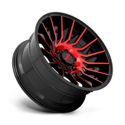 Moto Metal MO807 GLOSS BLACK MACHINED WITH RED TINT