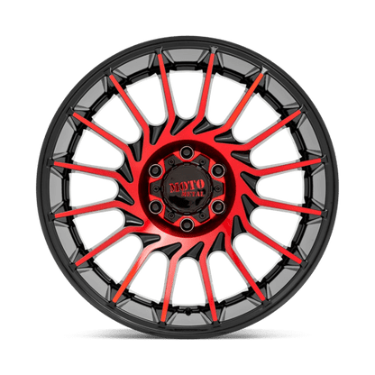 Moto Metal MO807 GLOSS BLACK MACHINED WITH RED TINT