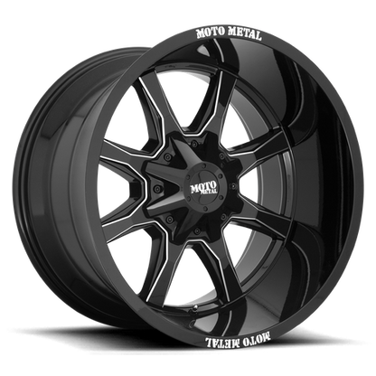 Moto Metal MO970 GLOSS BLACK WITH MILLED SPOKE & MOTO METAL ON LIP