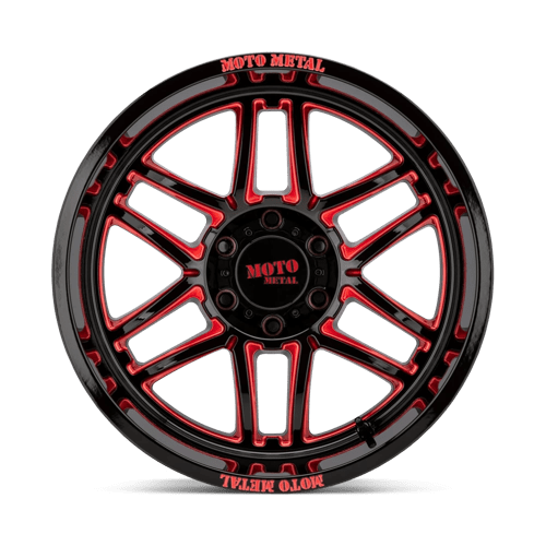 Moto Metal MO992 FOLSOM GLOSS BLACK MILLED WITH RED TINT