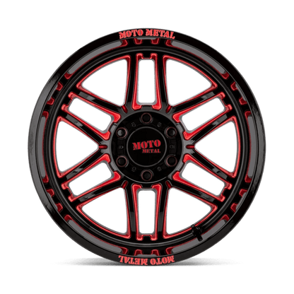 Moto Metal MO992 FOLSOM GLOSS BLACK MILLED WITH RED TINT