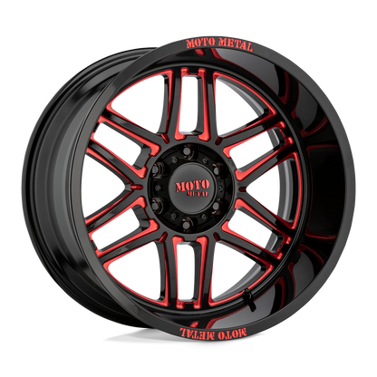 Moto Metal MO992 FOLSOM GLOSS BLACK MILLED WITH RED TINT