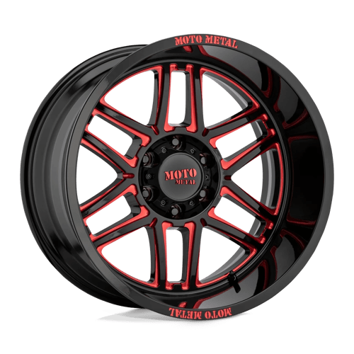 Moto Metal MO992 FOLSOM GLOSS BLACK MILLED WITH RED TINT