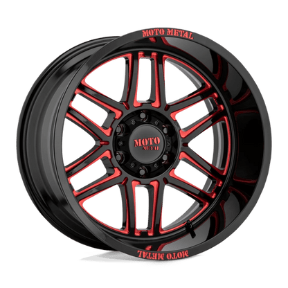 Moto Metal MO992 FOLSOM GLOSS BLACK MILLED WITH RED TINT