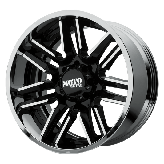 Moto Metal MO202 GLOSS BLACK MACHINED CENTER CHROME LIP