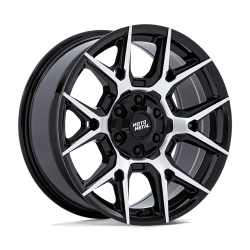 Moto Metal MO813 MASON Gloss Black W/ Machined Face wheel showcasing modern design and robust construction.