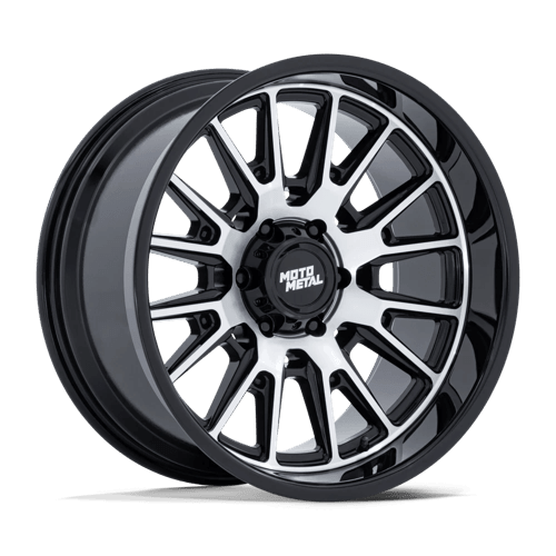 Moto Metal MO814 TEKTON Gloss Black W/ Machined Face - Aggressive style truck wheel for off-road performance.