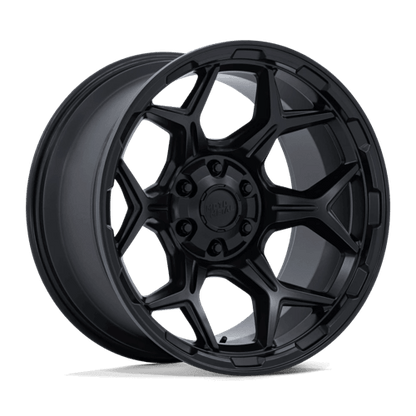 Moto Metal MO815 DUX Blackout wheel with a deep concave profile and split six-spoke design.