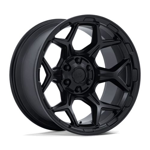 Moto Metal MO815 DUX Blackout wheel with a deep concave profile and split six-spoke design.