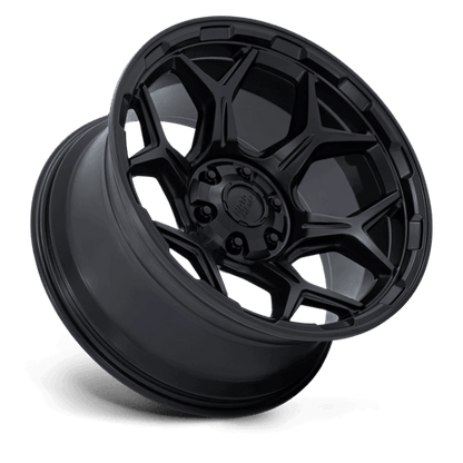 Moto Metal MO815 DUX Blackout wheel showcasing a bold six-spoke design and deep concave profile.