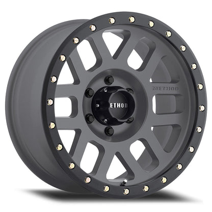 Method Wheels 309 Grid Titanium - Matte Black Lip