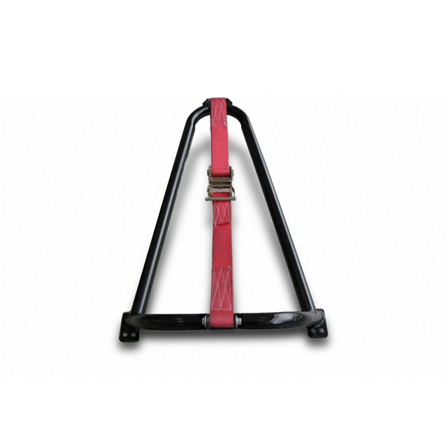N-Fab | Gloss Black Bed Mounted Tire Carrier w/Red Strap | BM1TCRD
