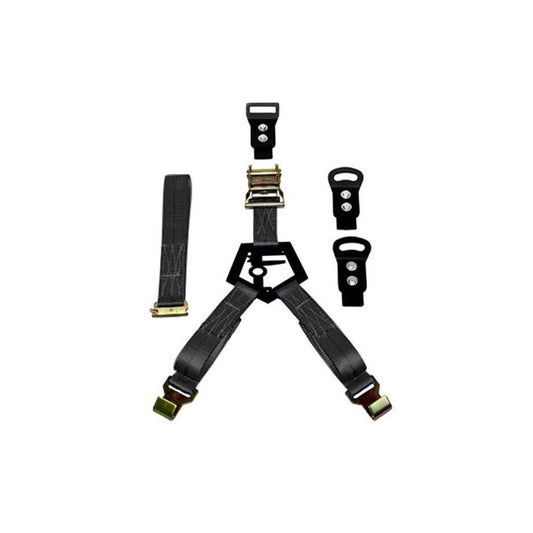 N-Fab | Gloss Black Bed Mounted Rapid Strap Tire Carrier w/Black Strap | BM1TSBK