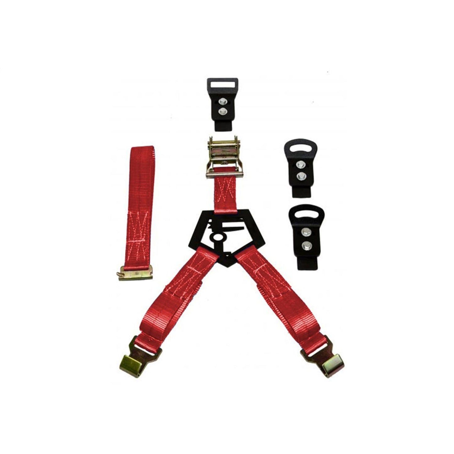 N-Fab | Gloss Black Bed Mounted Rapid Strap Tire Carrier w/Red Strap | BM1TSRD