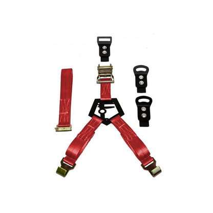 N-Fab | Gloss Black Bed Mounted Rapid Strap Tire Carrier w/Red Strap | BM1TSRD