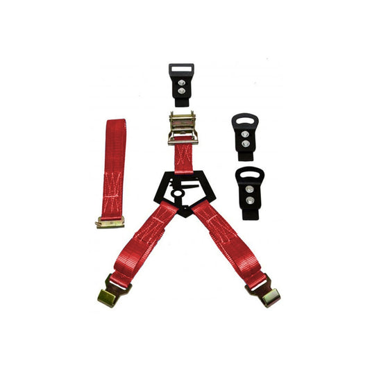 N-Fab | Gloss Black Bed Mounted Rapid Strap Tire Carrier w/Red Strap | BM1TSRD