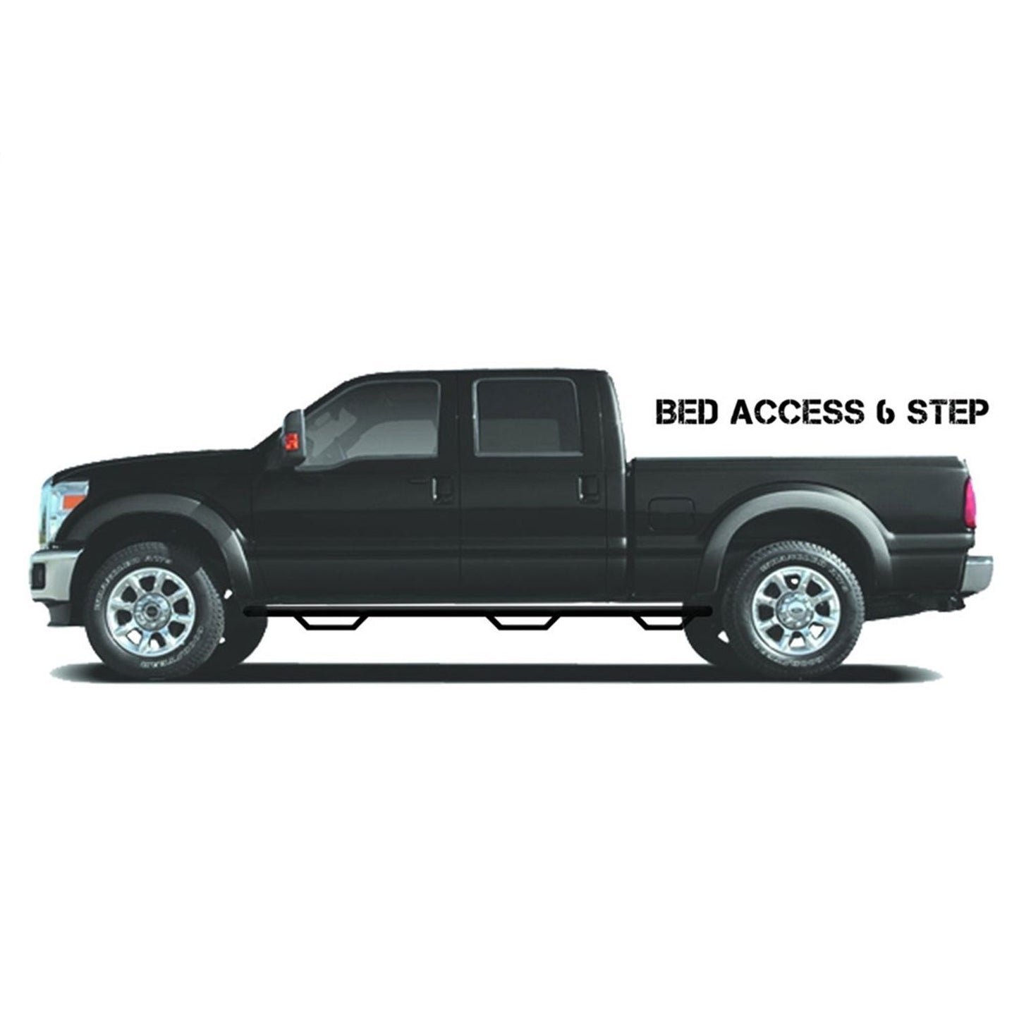N-Fab | Podium SS-W2W w/Bed Acs (3 Steps)-15.5-18 (19-24 Clc) Ram 1500 6ft.4in. Quad-SS | HPD1594QC-6-SS