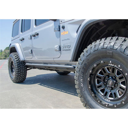 N-Fab | RKR Rails-Cab Len (2 Steps)-20-24 Gladiator JT 4Dr-TX Blk | J194TRKR