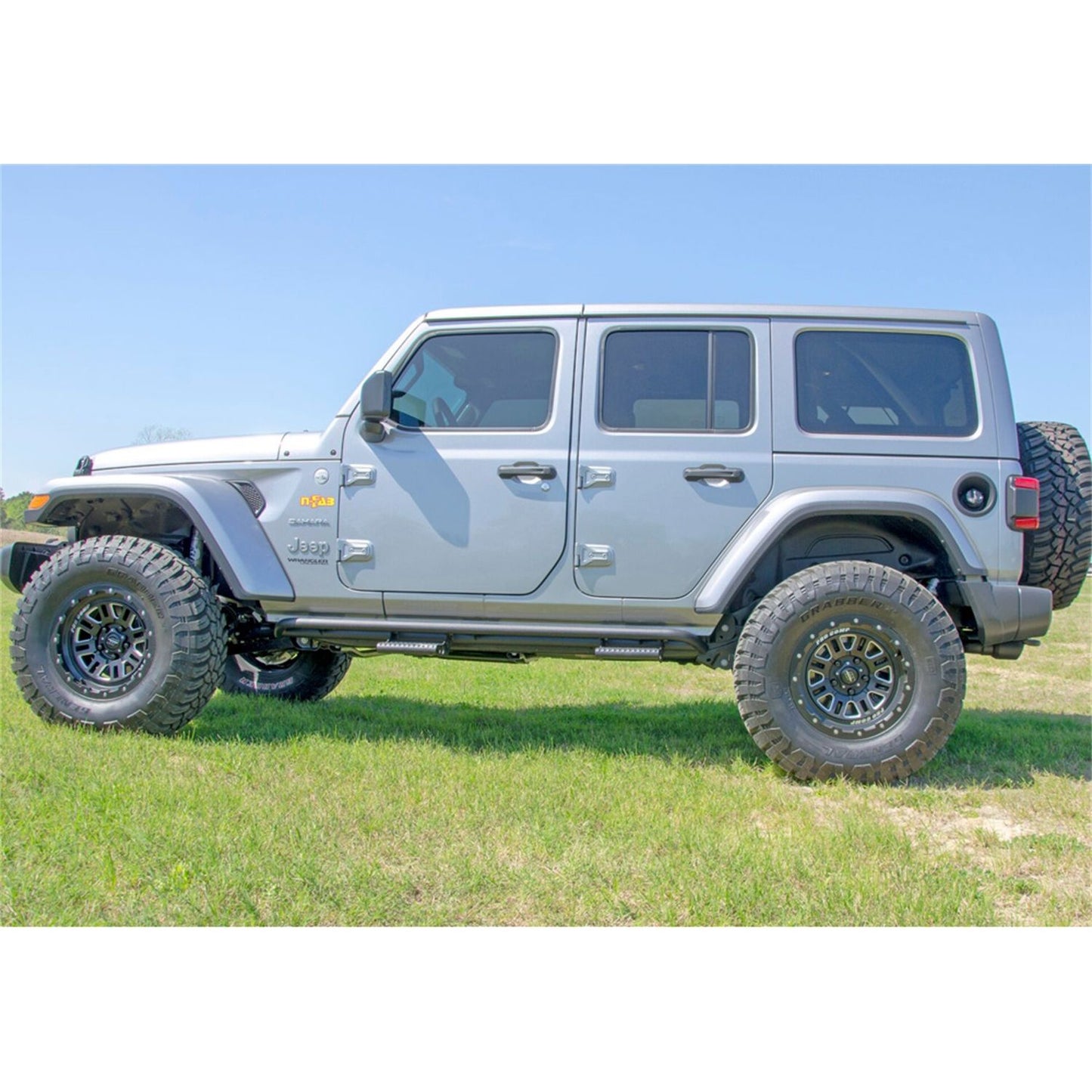 N-Fab | RKR Step Sys-Full Len (2 Stp Mnts/2 Stp)-18-24 Wrangler JL 4Dr-TX Blk | J184RKRS4