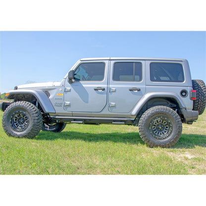 N-Fab | RKR Step Sys-Full Len (2 Stp Mnts/2 Stp)-18-24 Wrangler JL 4Dr-TX Blk | J184RKRS4