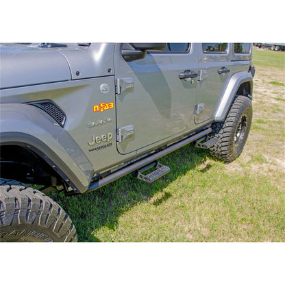 N-Fab | RKR Step Sys-Full Len (2 Stp Mnts/2 Stp)-18-24 Wrangler JL 4Dr-TX Blk | J184RKRS4