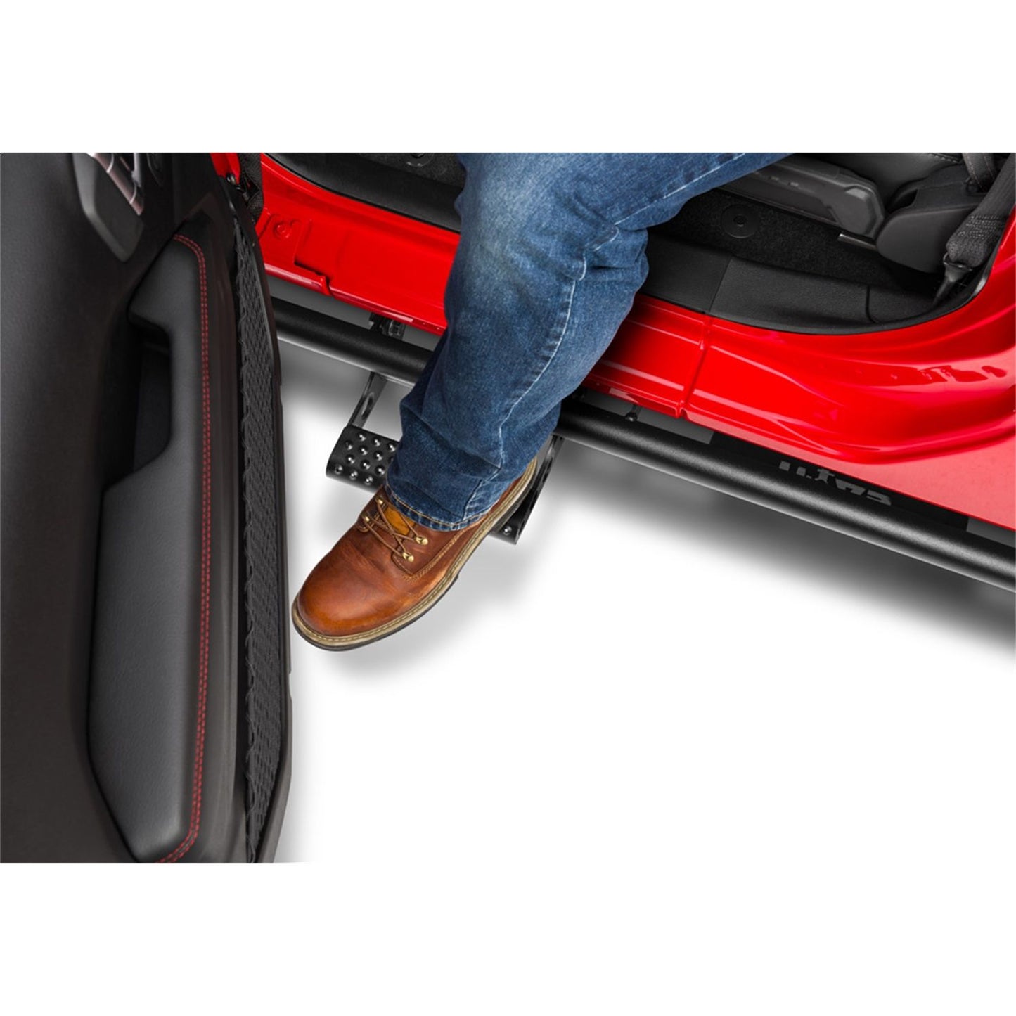 N-Fab | RKR Rails-Cab Len (2 Steps)-22-24 Frontier Crew-TX Blk | N224RKRCC