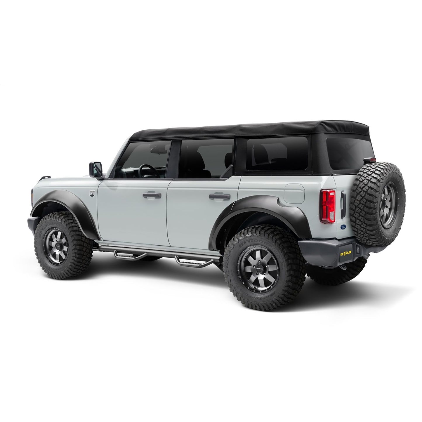 N-Fab | Nerf Step-Cab Len (2 Stps)-21-24 Ford Bronco 4 Dr-TX Blk | F2172B-TX