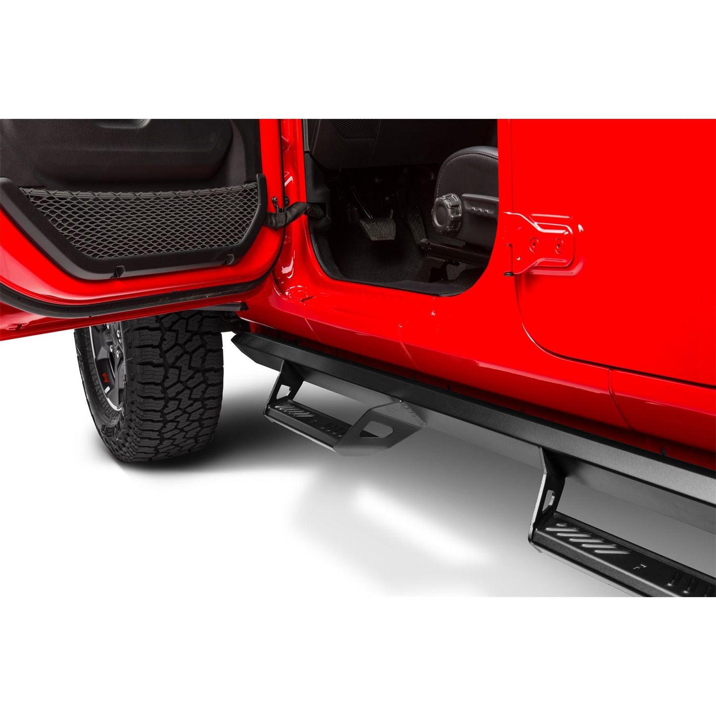 N-Fab | Predator Pro-Cab Len (2 Steps)-18-24 Wrangler JL 4Dr-TX Blk | PRJ1863-TX