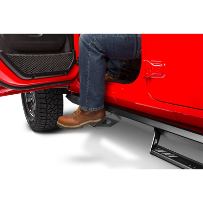 N-Fab | Predator Pro-Cab Len (2 Steps)-18-24 Wrangler JL 4Dr-TX Blk | PRJ1863-TX