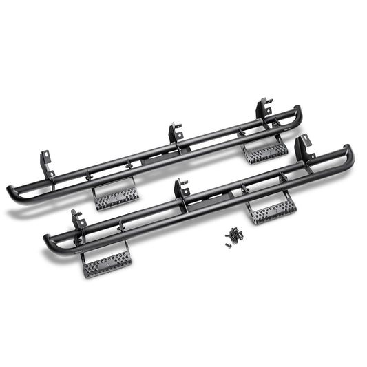 N-Fab | RKR Step Sys-Full Len (2 Stp Mnts/2 Stp)-07-18 Wrangler JK 4Dr-TX Blk | J074RKRS4