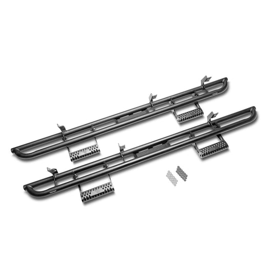 N-Fab | RKR Step Sys-Cab Len (2 Stp Mnts/2 Stps)-19-24 Ram 2500/3500 Crew-TX Blk | D204RKRCCS4