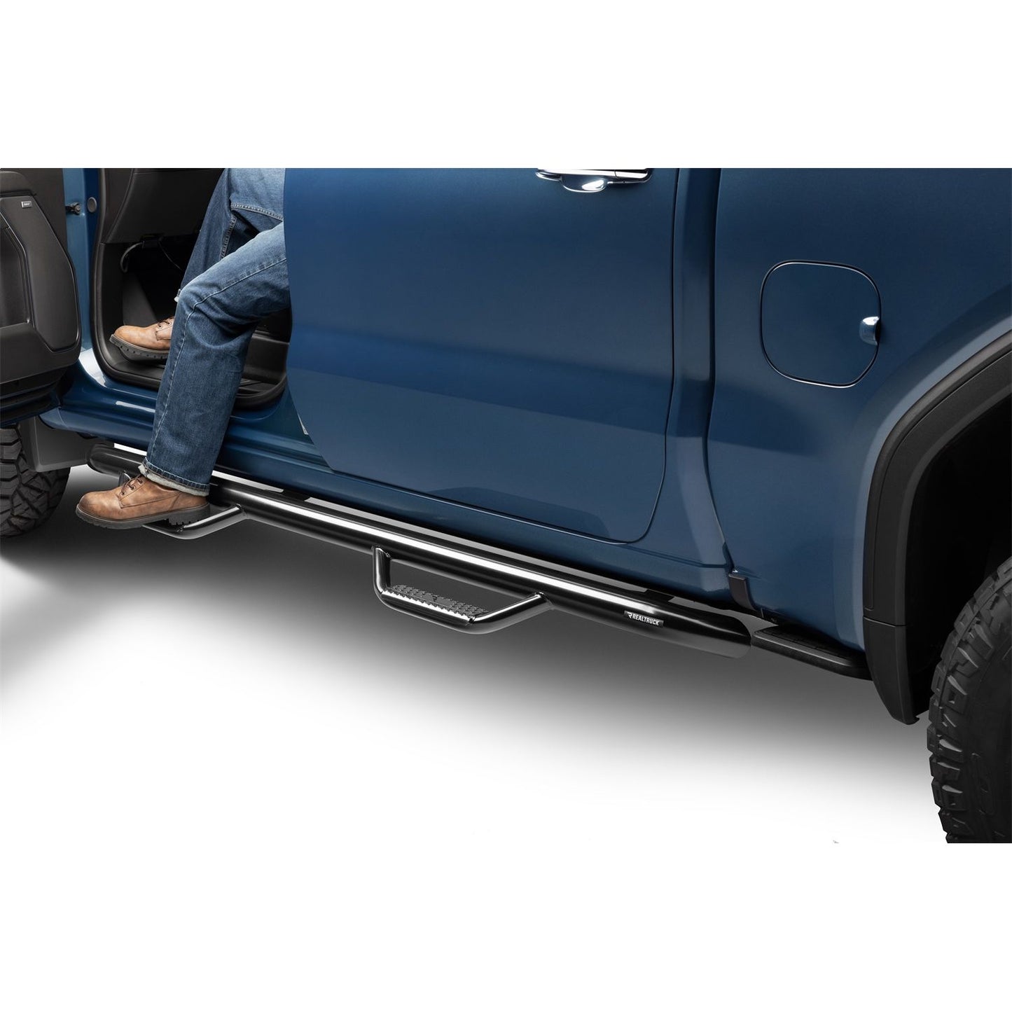 N-Fab | Nerf Step-Cab Len(2Stps)-19(NewBody)-24 Silv/Sierra 1500/20-24HD Crew-GlossBlk | C1980CC