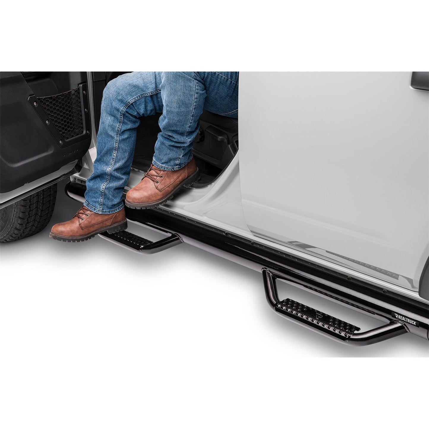 N-Fab | Nerf Step-Cab Len (2 Stps)-21-24 Ford Bronco 4 Dr-Gloss Blk | F2172B