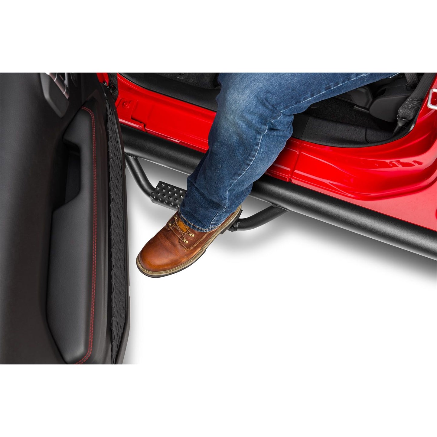 N-Fab | Nerf Step-W2W (2 Stps)-07-18 Wrangler JK 4Dr-TX Blk | J0764