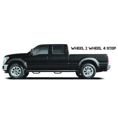N-Fab | Nerf Step-W2W w/o Bed Acs (2Stps)-14-18(19Leg/Lim)Silv/Sierra6ft.6in.Dbl-TXBlk | C1489QC-TX