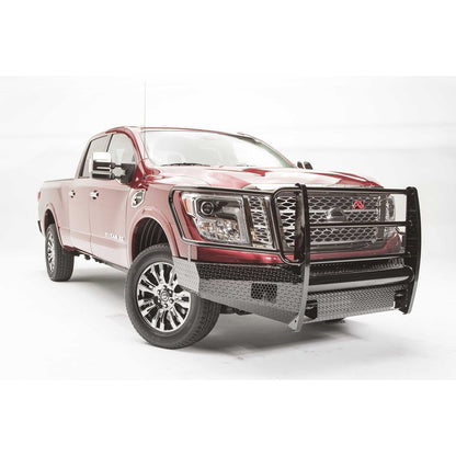 Fab Fours Black Steel Front Bumper 2 Stage Black Powder Coated w/Full Guard w/Tow Hooks l NT16-K3760-1