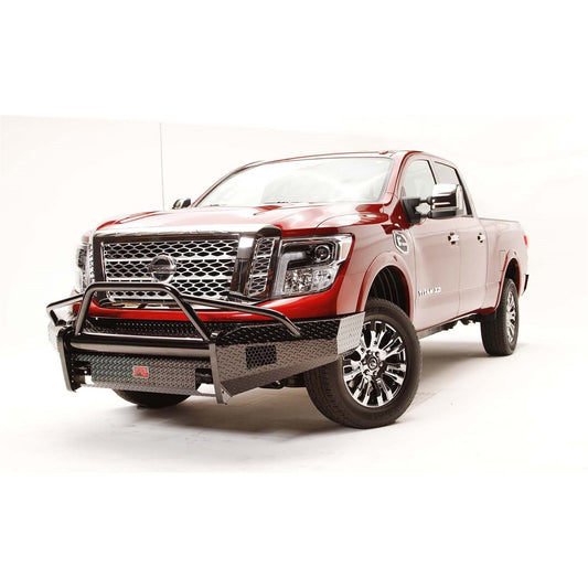 Fab Fours Black Steel Front Bumper 2 Stage Black Powder Coated w/Pre-Runner Guard w/Tow Hook l NT16-K3762-1