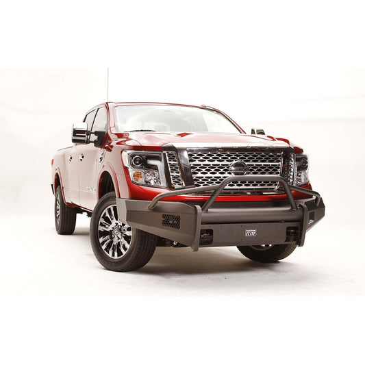 Fab Fours Elite Front Bumper 2 Stage Black Powder Coated w/Pre-Runner Guard w/Tow Hook l NT16-R3762-1