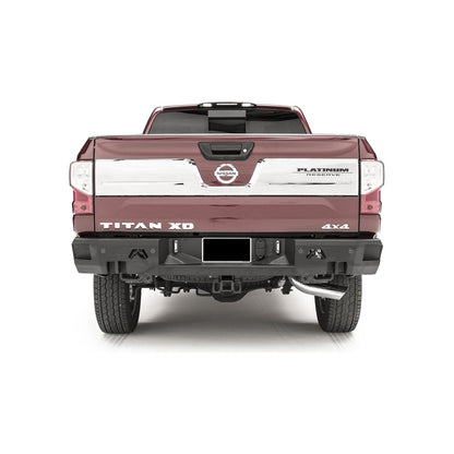 Fab Fours Premium Rear Bumper 2 Stage Black Powder Coated w/Sensors l NT16-W3751-1