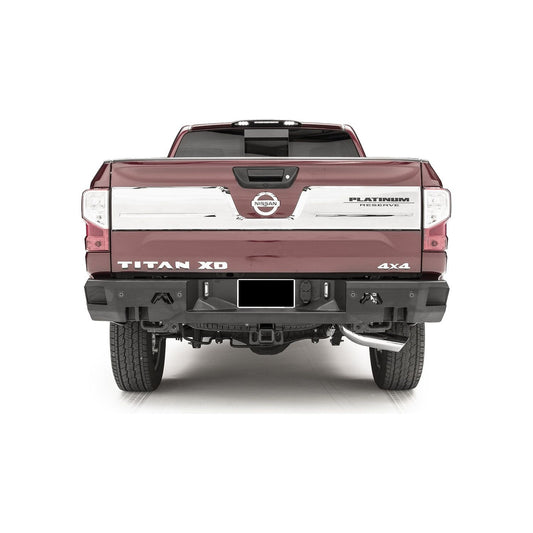 Fab Fours Premium Rear Bumper 2 Stage Black Powder Coated w/Sensors l NT16-W3751-1