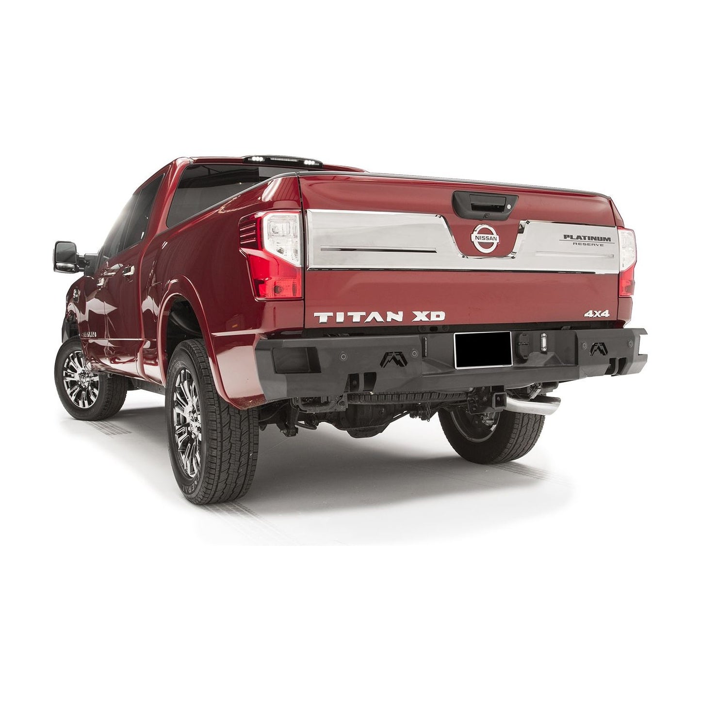 Fab Fours Premium Rear Bumper 2 Stage Black Powder Coated w/Sensors l NT16-W3751-1