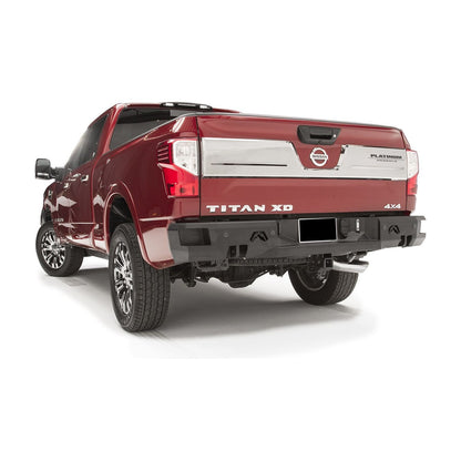 Fab Fours Premium Rear Bumper 2 Stage Black Powder Coated w/Sensors l NT16-W3751-1
