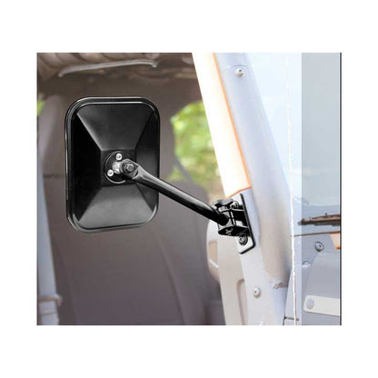 RUGGED RIDGE 97-18 WRANGLER TJ JK QUICK RELEASE MIRRORS-PAIR-BLACK-RECTANGULAR 11025.12