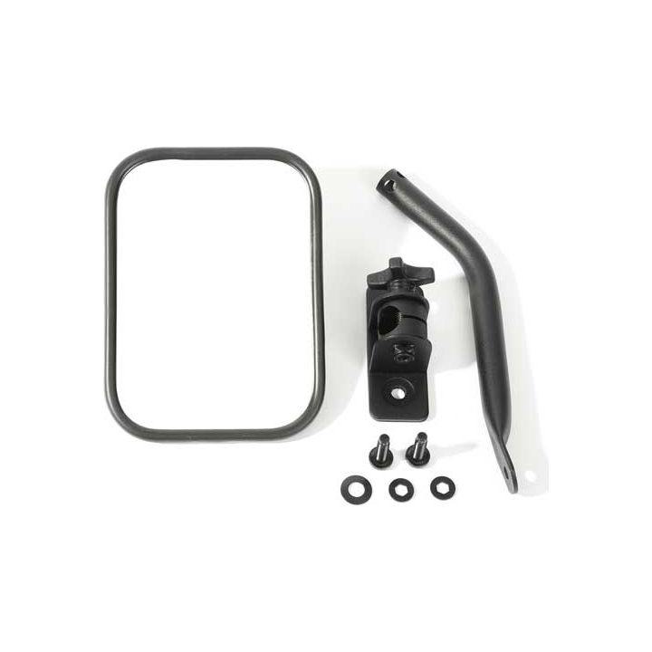 RUGGED RIDGE 97-18 WRANGLER QUICK RELEASE MIRROR KIT TEXTURED BLACK, RECTANGULAR 11025.18