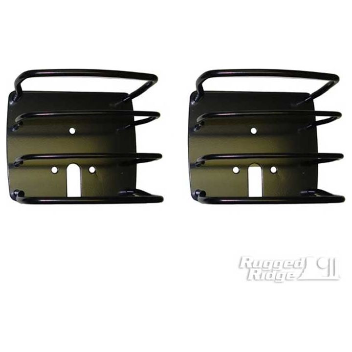 RUGGED RIDGE EURO TAIL LIGHT GUARD PAIR, BLACK, 76-06 CJ/WRANGLER 11226.01