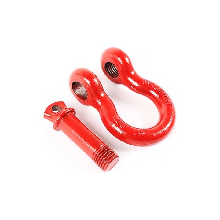 RUGGED RIDGE D-RING SHACKLES, 7/8-INCH, RED, STEEL, PAIR 11235.13